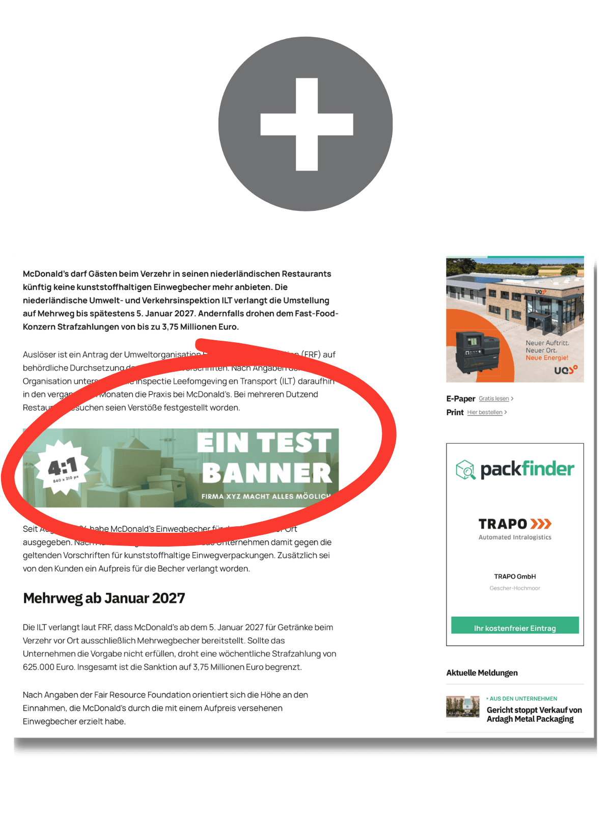 Superbanner je zusätzl. Rubrik